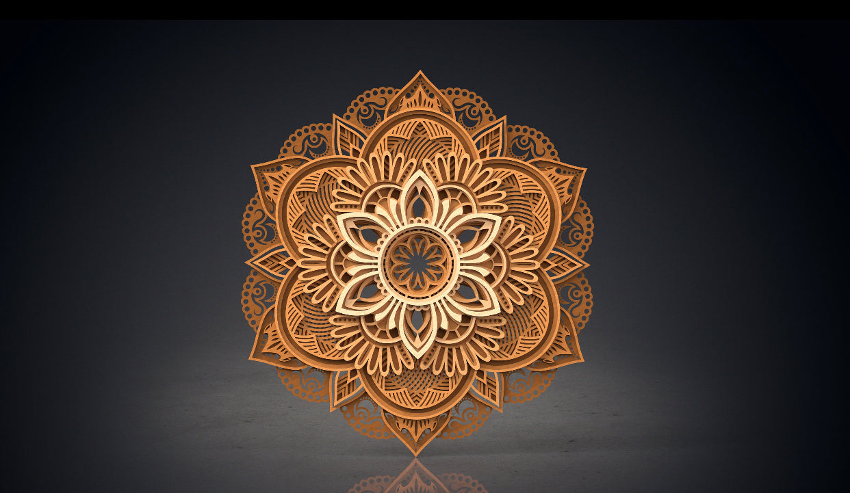 WOODEN MANDALA DECOR Art, Handcrafted  Home Accent, Wall Decoration Gift 20x20 in