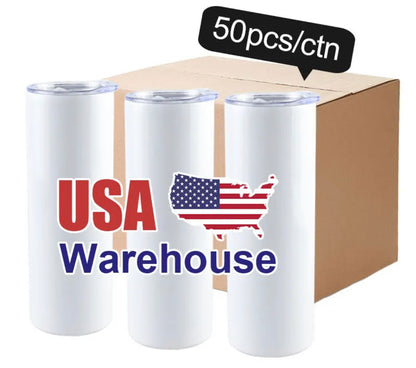 50 pcs straws, packing box, rubber bottom Blank tumblers ready to ship 5 days for fedex free shipping USA only